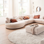 Beech Wood L-Shape Sofa & Pouf  – MZSC052 - Image 7