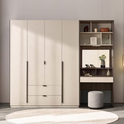 240cm Wardrobe with Dressing Table and Puf