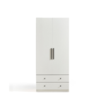 0.8 M Modern Wardrobe (White/Natural) - Image 3