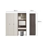 Modern Wardrobe MDF With Dressing Table and Puf 1.8M - Image 7