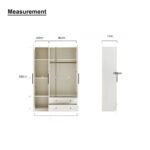 1.2M Wardrobe White - MZWD022 - Image 3