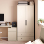 0.8 M Modern Wardrobe (White/Natural) - Image 7