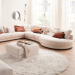 Beech Wood L-Shape Sofa & Pouf  – MZSC052 - Image 3