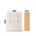 Modern Wardrobe 1.6M - MZWD019 - Image 8