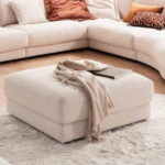 Beech Wood L-Shape Sofa & Pouf  – MZSC052 - Image 2