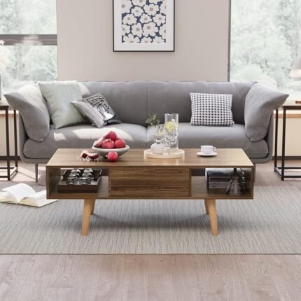 Modern Coffee Table, Brown - MZCT005