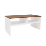 Coffee Table, 90cm White & Brown - MZCT023 - Image 2
