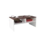 Coffee Table, 90cm White & Brown - MZCT023 - Image 3