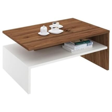 Coffee Table, White & Brown - MZCT024