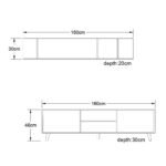 TV Unit, 160cm White & Beige - MZTV98 - Image 7