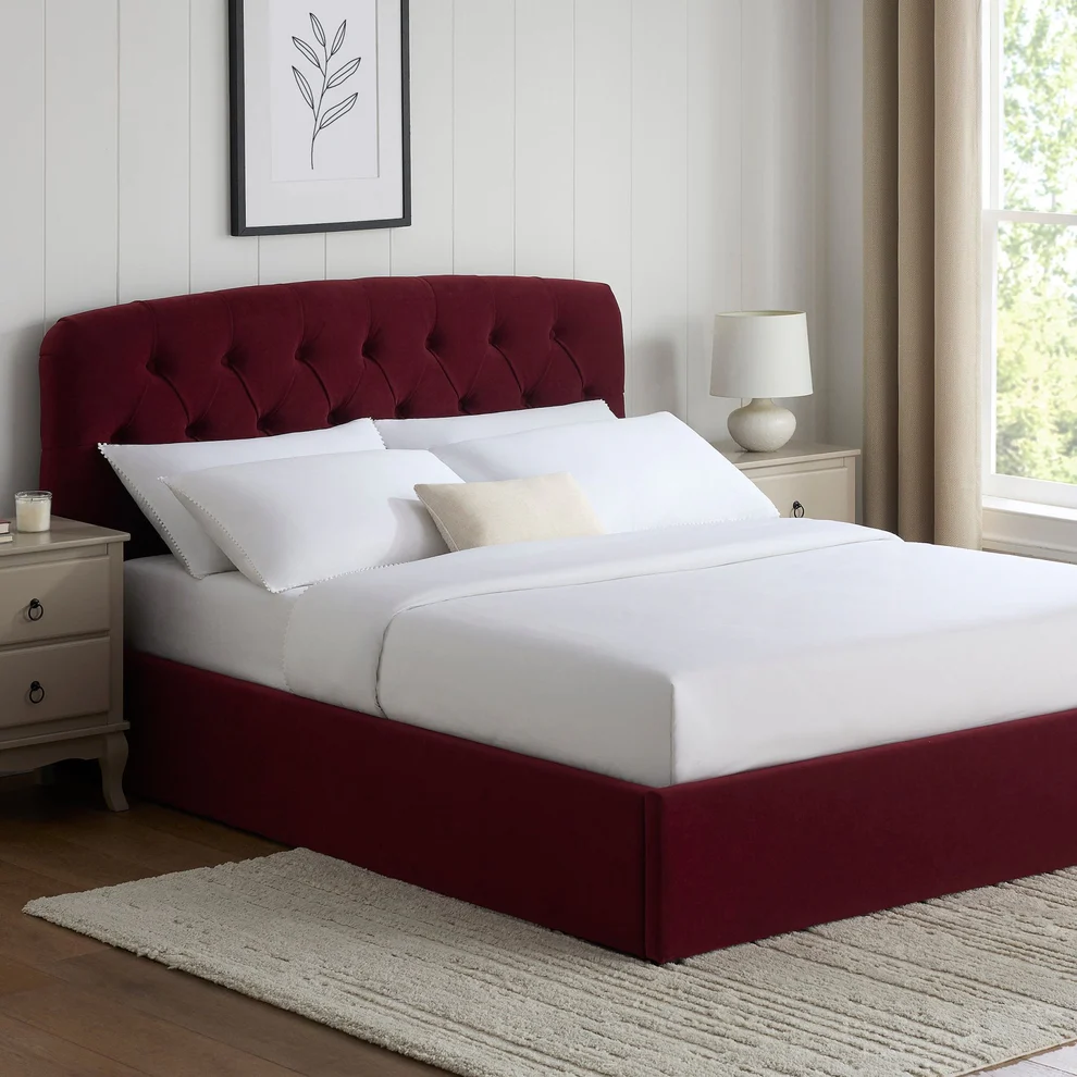 MZBDNN01R-1.webp Button Tufted Bed - MZBDN01-RED - Image 1