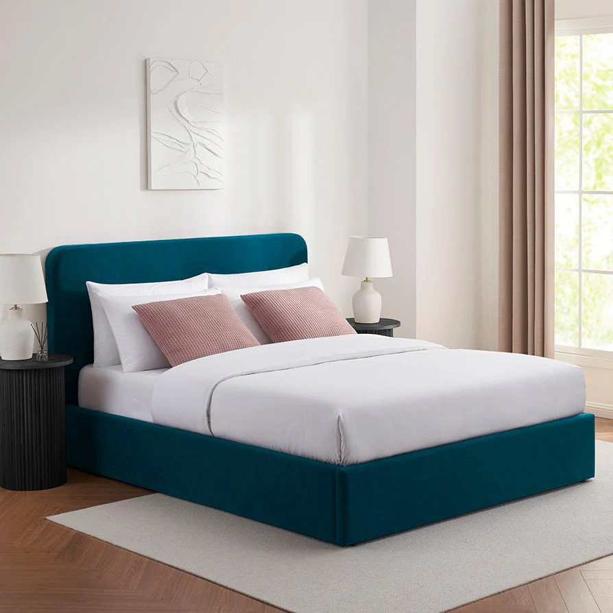 MZBDNN02BLU-1.webp Button Tufted Bed - MZBDN02-BLU - Image 1