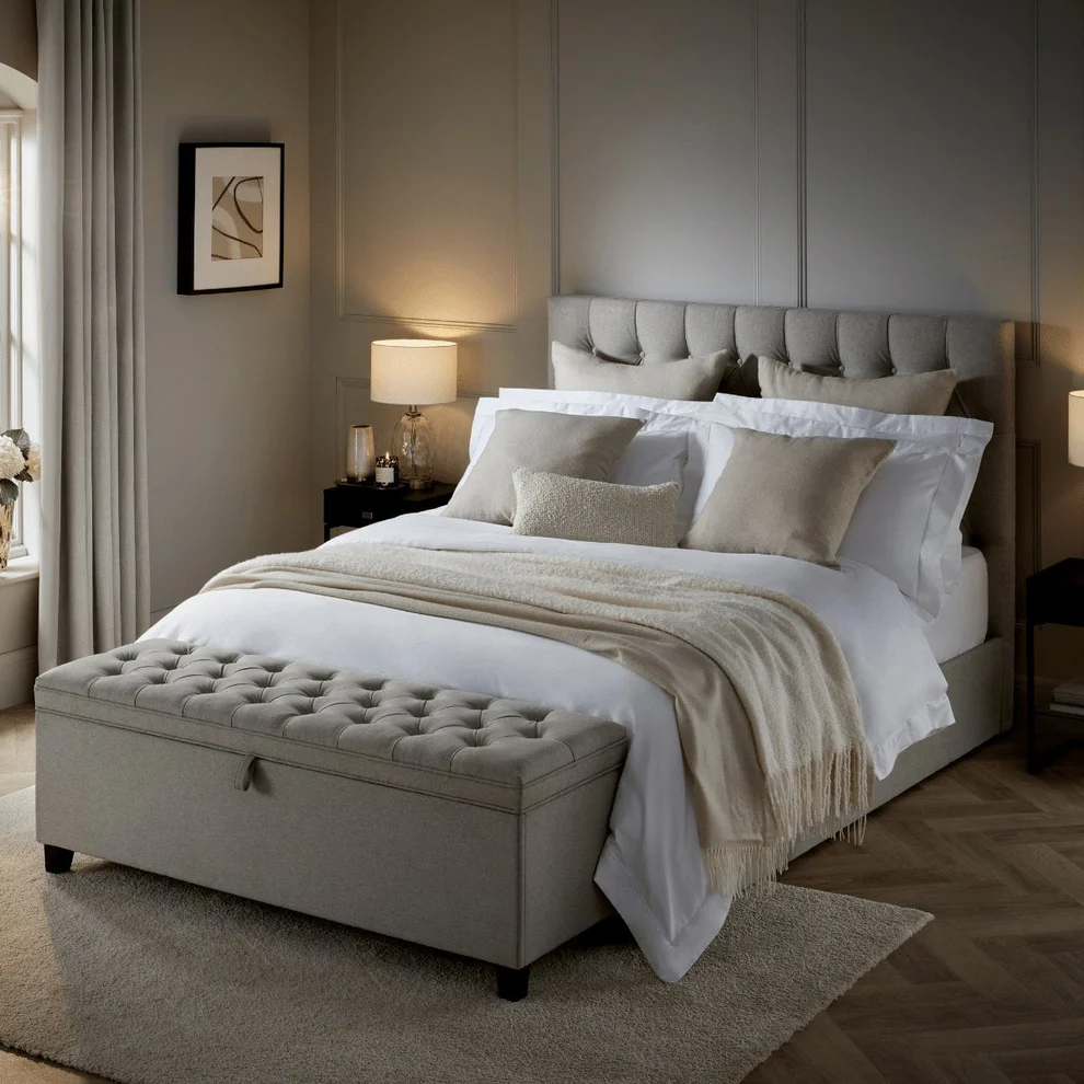 MZBDNN03BIG-6.webp Button Tufted Bed - MZBDN03-BEIG - Image 1