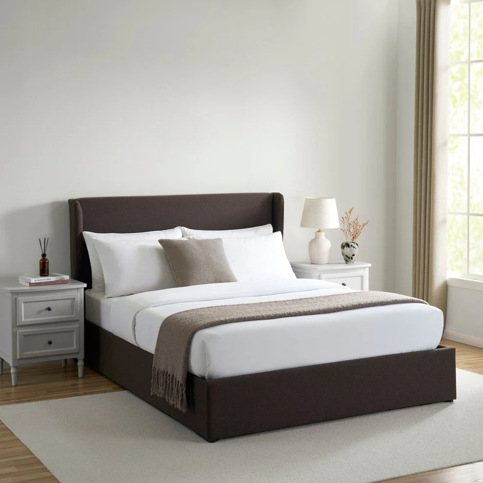 MZBDNN04-BRN-3.webp Button Tufted Bed - MZBDN04-BRN - Image 1