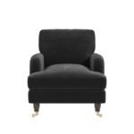 Dark Grey Velvet Armchair - MZCH020 - Image 5