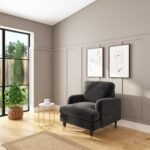 Dark Grey Velvet Armchair - MZCH020 - Image 4