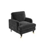 Dark Grey Velvet Armchair - MZCH020 - Image 3