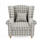 Grey Linen Fabric Wingback Armchair - MZCH022 - Image 4
