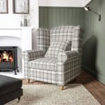 Grey Linen Fabric Wingback Armchair - MZCH022