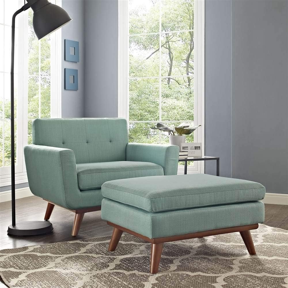 MZCH024-Grey-2-1.jpg Arm Chair with Pouf - MZCH024 - Image 1