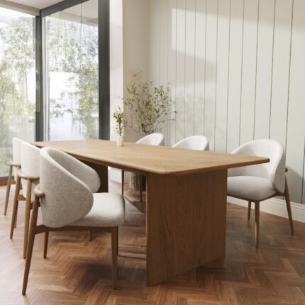 Dining Table Set with 6 Curved Chairs - MZDRS004