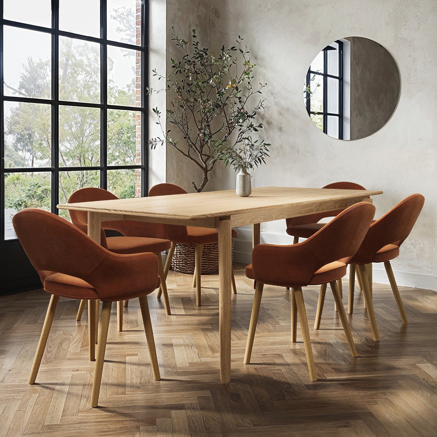 MZDRS006-4.jpg Dining Table Set with 6 Chairs - MZDRS020 - Image 1