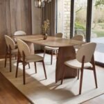 Dining Table Set with 6 Curved Chairs - MZDRS007