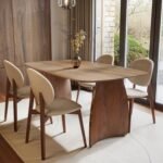 Dining Table Set with 4 Curved Chairs - MZDRS008