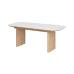Ceramic and Oak Dining Table and 6 Oak Curved Dining Chairs - MZDRS012 - Image 3