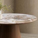 Neutral Ceramic Round Dining Table 4 Dining Chairs - MZDRS013 - Image 6