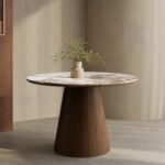 Neutral Ceramic Round Dining Table 4 Dining Chairs - MZDRS013 - Image 5