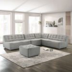Sectional Sofa Light Grey - MZSC026
