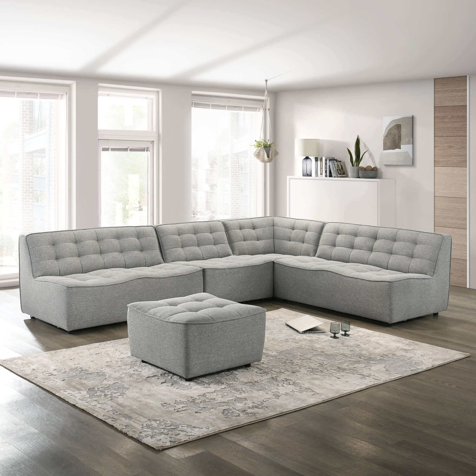 MZSC026.jpg Sectional Sofa Light Grey - MZSC026 - Image 1