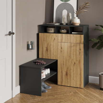 Shoe Rack with movable banquette - MZSR080