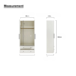 0.8 M Modern Wardrobe (White/Natural) - Image 6