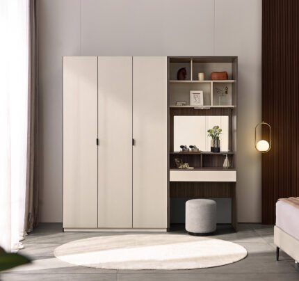 Modern Wardrobe MDF With Dressing Table and Puf 1.8M
