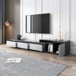 Modern TV Unit, 260cm White*Gray - MZTV06 - Image 3