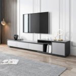 Modern TV Unit, 260cm White*Gray - MZTV06 - Image 2