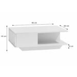 Coffee Table, 90cm White - MZCT011 - Image 4