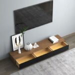 Modern TV unit,  Brown & Black - MZTV010 - Image 3