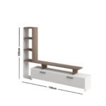 Modern TV Unit, 150cm White & Brown - MZTV44 - Image 3