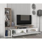 Modern TV Unit, 150cm White & Brown - MZTV44 - Image 2