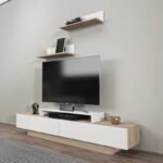 TV Unit, 130cm White & Beige - MZTV94 - Image 3