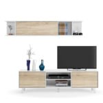 TV Unit, 160cm White & Beige - MZTV98 - Image 2