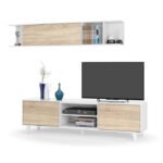 TV Unit, 160cm White & Beige - MZTV98 - Image 4